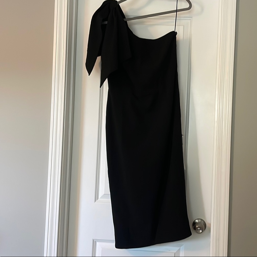 Dress the Population Black Sheath One Shoulder Dress